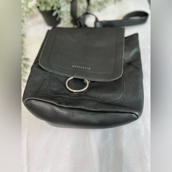 Anthropologie Sanctuary Black Pebble Leather Backpack - Picture 2 of 9